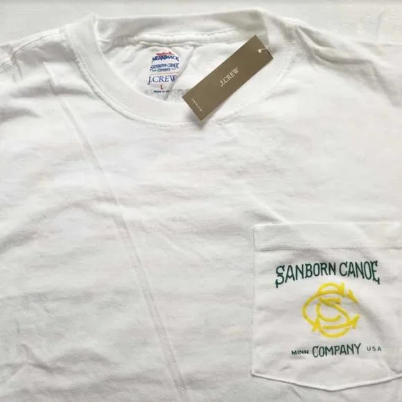 New mens  XL J Crew x Sanborn Canoe Company x Merrimack paddle t-shirt USA made - Picture 5 of 11